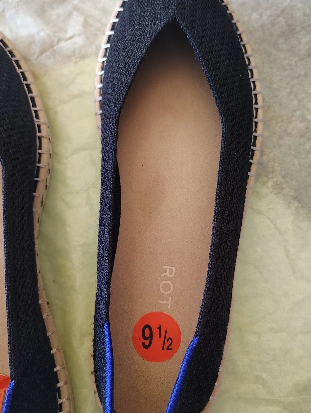 Rothy’s Espadrille Sz 9.5 Navy Stripe NWT - No Laces